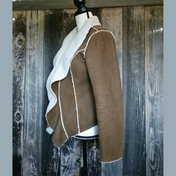 SOLD*Marlboro Style Shearling Faux Suede Jacket - Picture 2 of 6
